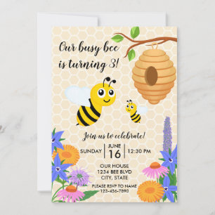 Invitación de cumpleaños de Honey Bee