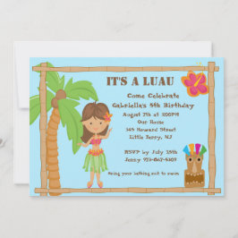Invitación de cumpleaños de Hula Chica Luau