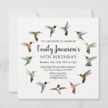 Invitación de cumpleaños de Hummingbirds