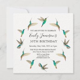 Invitación de cumpleaños de Hummingbirds