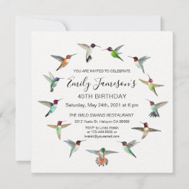 Invitación de cumpleaños de Hummingbirds