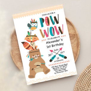 Invitación de cumpleaños de indio nativo americano