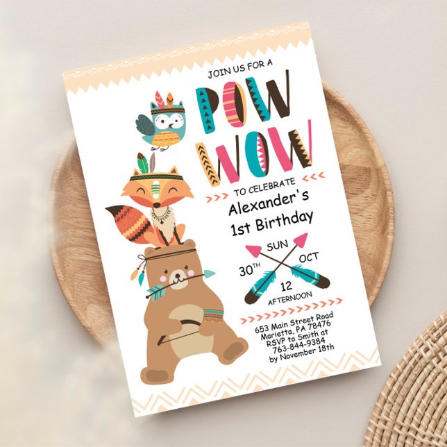 Invitación de cumpleaños de indio nativo americano (Subido por el creador)