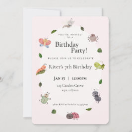 Invitación de cumpleaños de insectos