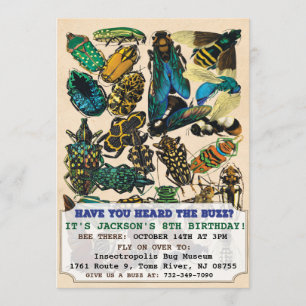 Invitación de cumpleaños de insectos bichos