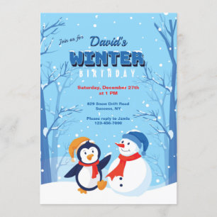 Invitación de cumpleaños de invierno