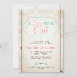 Invitación de cumpleaños de invierno a la nieve mu