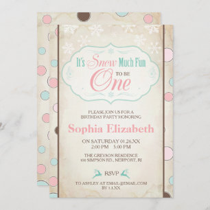 Invitación de cumpleaños de invierno a la nieve mu