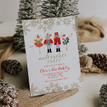 Invitación de cumpleaños de invierno Cascanueces r
