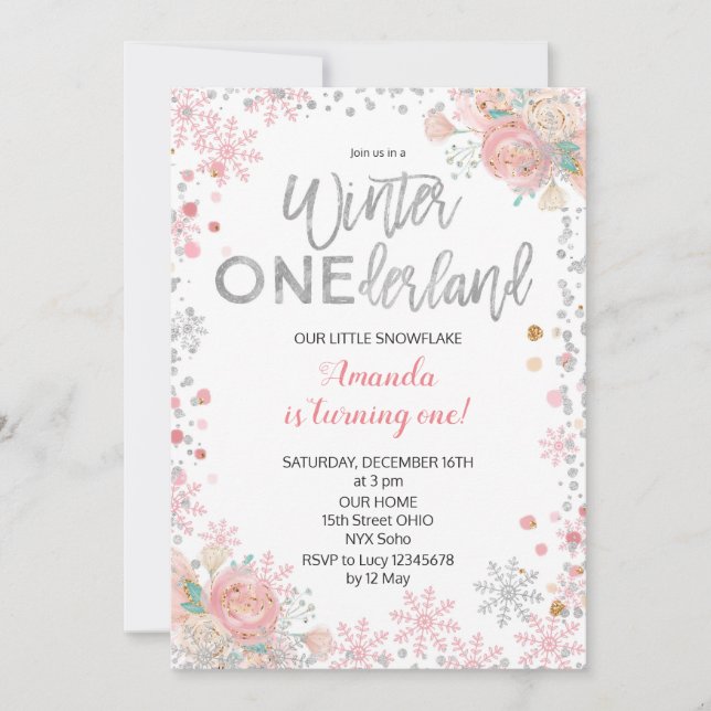 Invitación de cumpleaños de invierno de Chica Silv (Anverso)