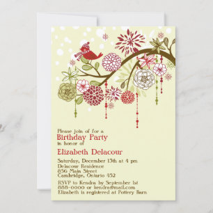 Invitación de cumpleaños de invierno de feriado ro