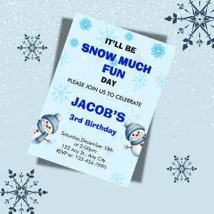 Invitación de cumpleaños de invierno de muñeco de