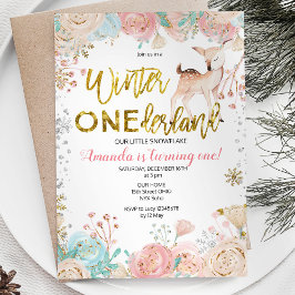 Invitación de cumpleaños de invierno de Onederland