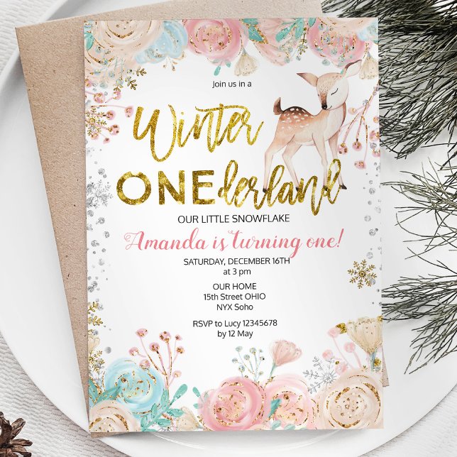 Invitación de cumpleaños de invierno de Onederland (Subido por el creador)