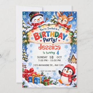 Invitación de cumpleaños de Invierno Mágico