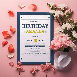Invitación de cumpleaños de invierno minimalista