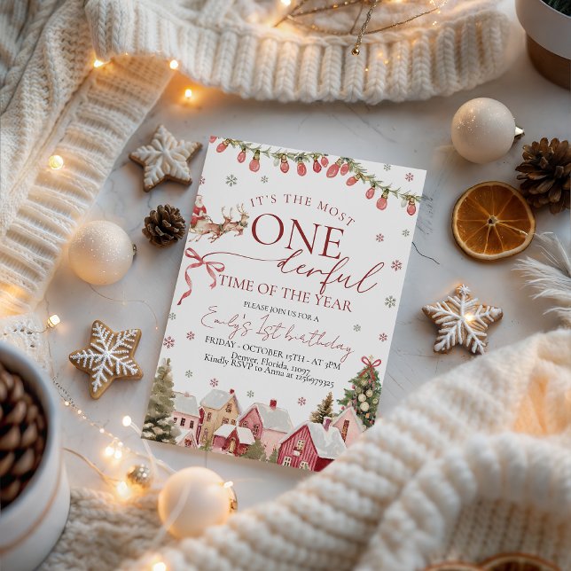 Invitación de cumpleaños de invierno ONEderful (Subido por el creador)