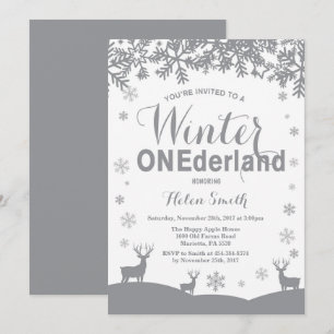 Invitación de cumpleaños de invierno Onederland Co