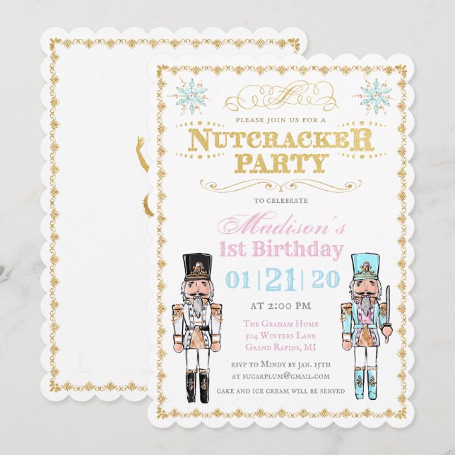 Invitación de cumpleaños de invierno para cualquie (Anverso / Reverso)