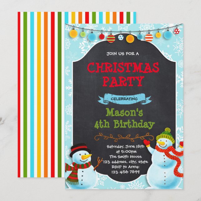 Invitación de cumpleaños de invierno para los navi (Anverso / Reverso)