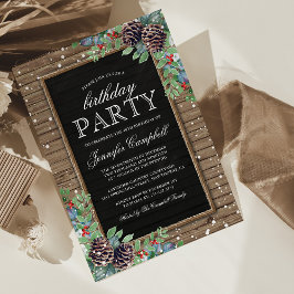 Invitación de cumpleaños de invierno rústico