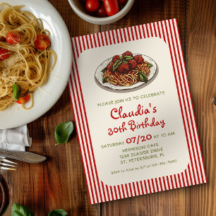 Invitación de cumpleaños de Italia para la cena de