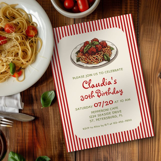 Invitación de cumpleaños de Italia para la cena de (Subido por el creador)