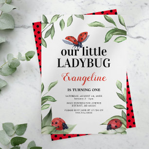 Invitación de cumpleaños de jardín de mariquita pa