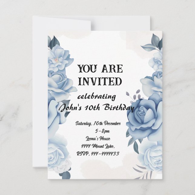 Invitación de cumpleaños de jardín encantado (Anverso)