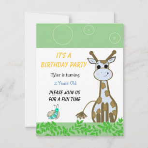 Invitación de cumpleaños de jirafa
