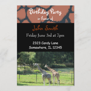 Invitación de cumpleaños de jirafa