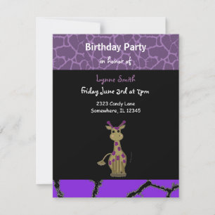 Invitación de cumpleaños de jirafa