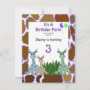 Invitación de cumpleaños de jirafa