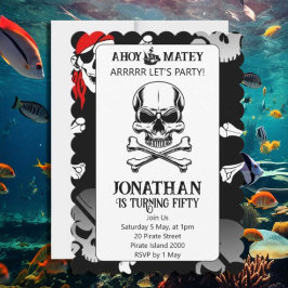 invitación de cumpleaños de jolly roger pirata
