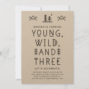 Invitación de cumpleaños de jóvenes silvestres y t