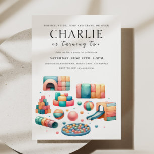 Invitación de cumpleaños de juego suave en interio