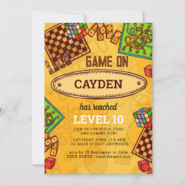 Invitación de cumpleaños de jugador de nivel de vi