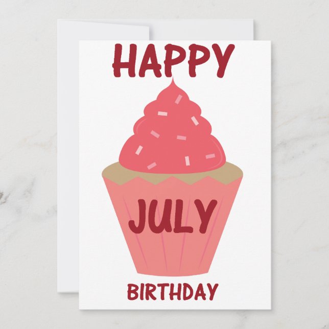 Invitación de cumpleaños de julio (Anverso)