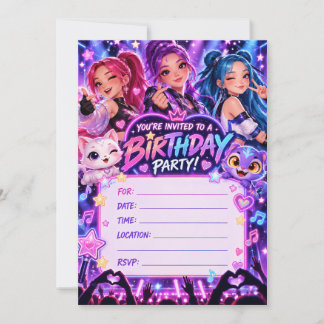 Invitación de cumpleaños de K-Pop