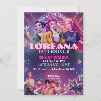 Invitación de cumpleaños de K-Pop | Cualquier edad