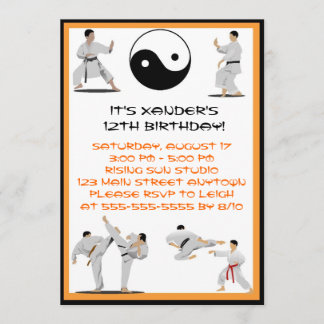 Invitación de cumpleaños de Karate