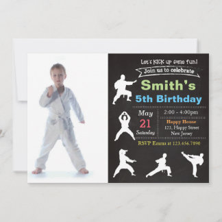 Invitación de cumpleaños de Karate