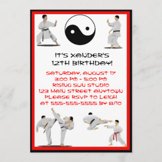 Invitación de cumpleaños de Karate