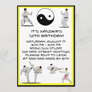 Invitación de cumpleaños de Karate