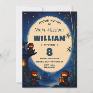 Invitación de cumpleaños de Karate Ninja