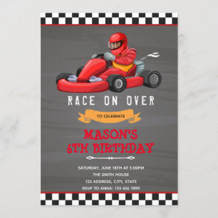 invitación de cumpleaños de karting