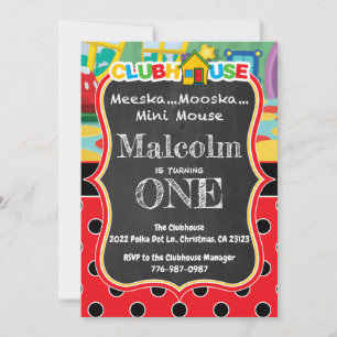 Invitación de cumpleaños de Kiddie Clubhouse
