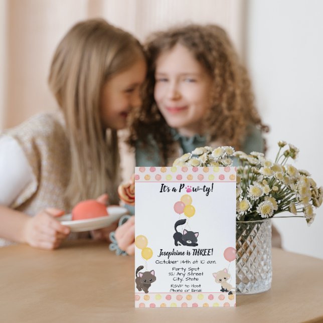 Invitación de cumpleaños de Kitten (Subido por el creador)