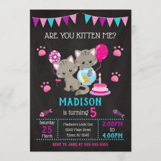 Invitación de cumpleaños de Kitty/Fiesta de Chica 