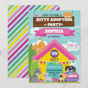 Invitación de cumpleaños de Kitty / Fiesta de gati